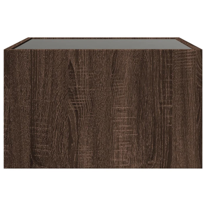 Tavolino da Salotto con LED Infinity Rovere Marrone 50x50x30 cm 847608