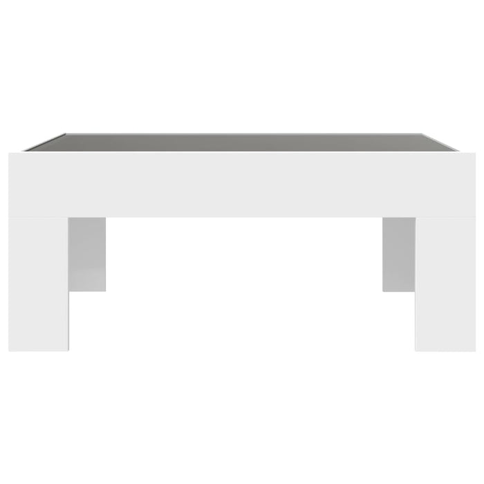 Tavolino da Salotto con LED Infinity-Tavolino da soggiorno Bianco 70x50x30 cm