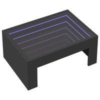Tavolino da Salotto con LED Infinity Nero 70x50x30 cm 847610