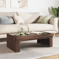 Tavolino da Salotto con LED Infinity Rovere Marrone 90x50x30 cm 847622