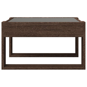 Tavolino Salotto con LED-Tavolino da soggiorno-Tavolo Infinity Rovere Marrone 50x53x30 cm