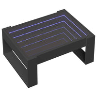 Tavolino da Salotto con LED Infinity-Tavolino da soggiorno Nero 70x53x30 cm
