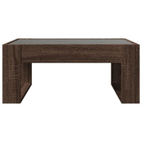 Tavolino da Salotto con LED Infinity-Tavolino da soggiorno Rovere Marrone 70x53x30 cm