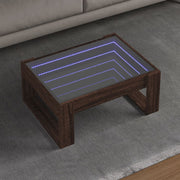 Tavolino da Salotto con LED Infinity Rovere Marrone 70x53x30 cm 847636