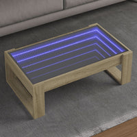vidaXL Tavolino da Salotto con LED Infinity Rovere Sonoma 90x53x30 cm