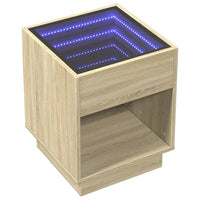 Tavolino da Salotto con LED Infinity Rovere Sonoma 40x40x50 cm 847646