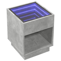Tavolino da Salotto con LED Infinity Grigio Cemento 40x40x50 cm 847647