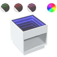 Tavolino da Salotto con LED Infinity Bianco 50x50x50 cm 847651
