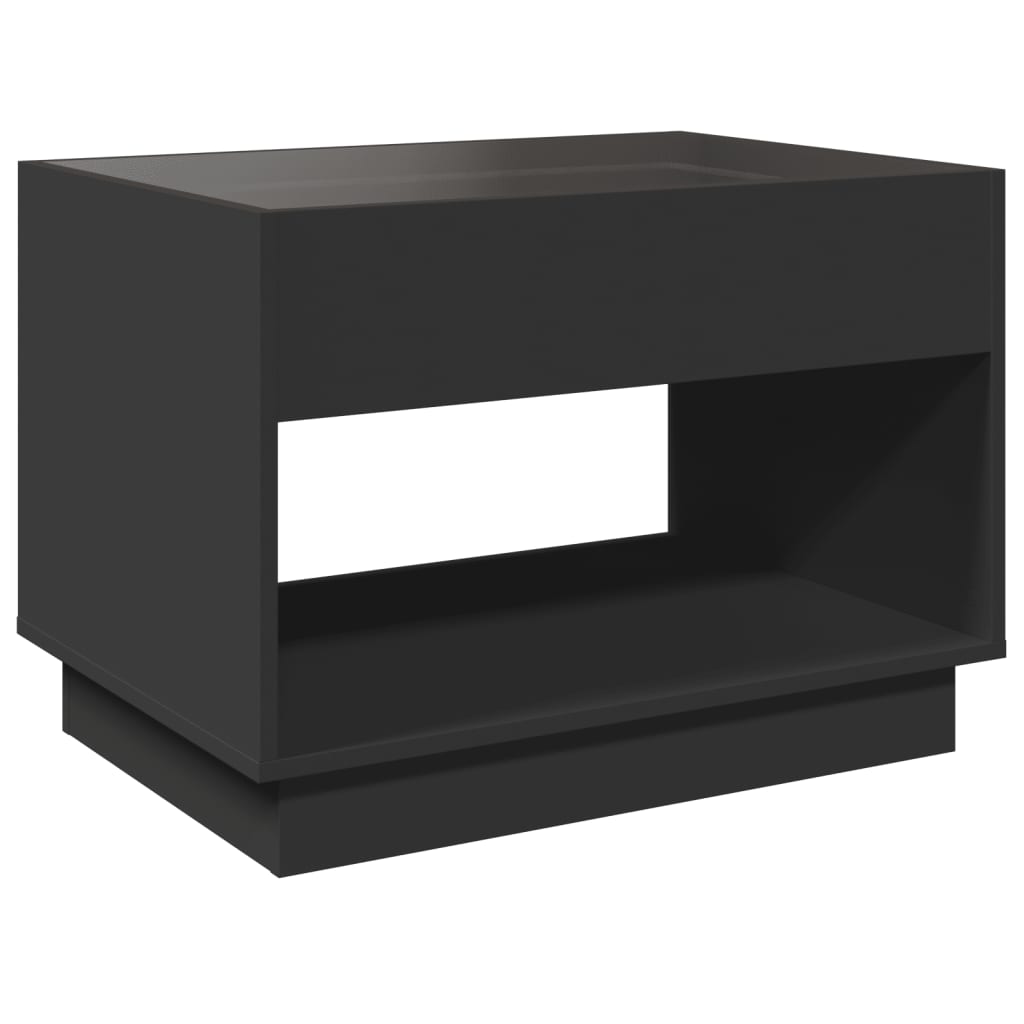 vidaXL Tavolino da Salotto con LED Infinity Nero 70x50x50 cm