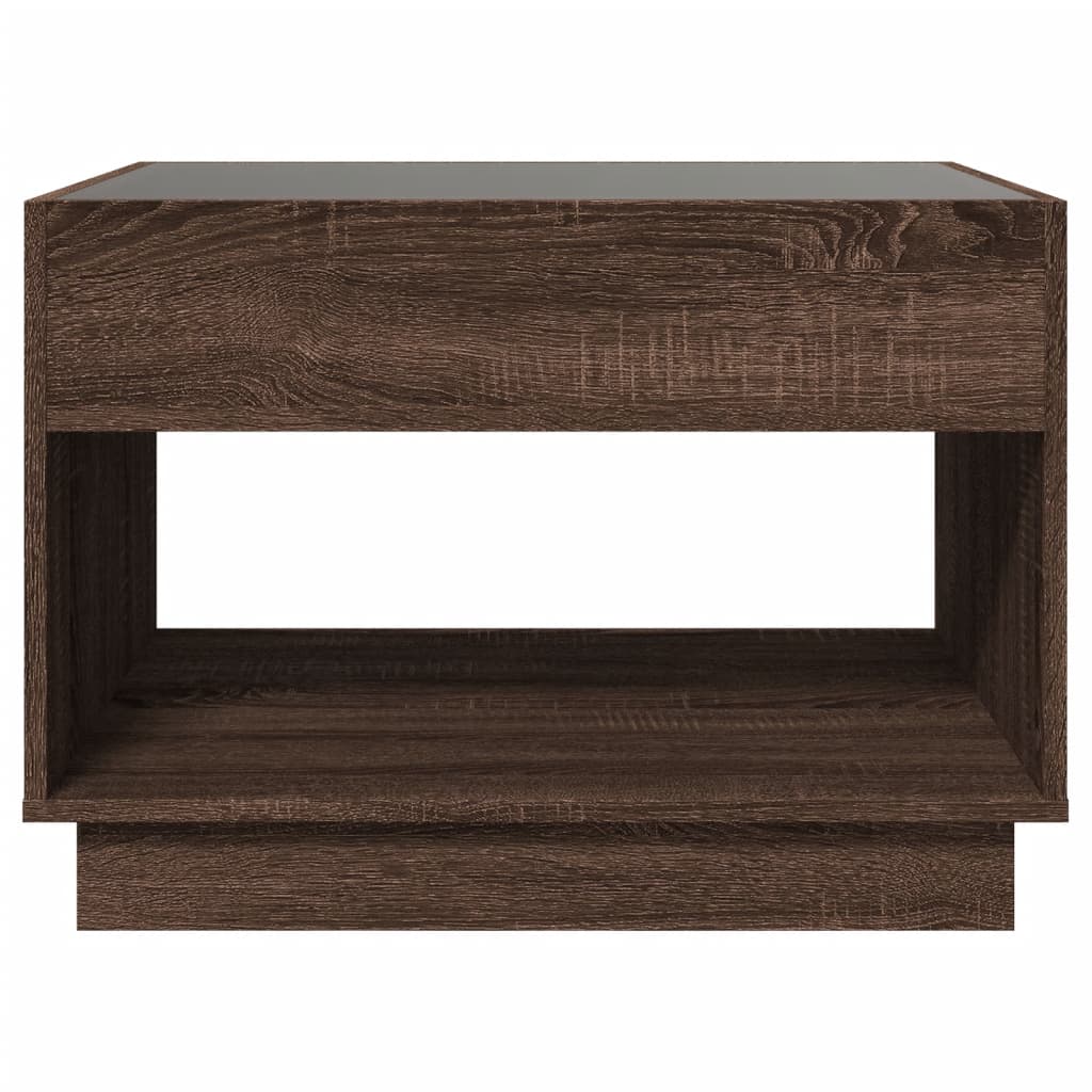 vidaXL Tavolino da Salotto con LED Infinity Rovere Marrone 70x50x50 cm