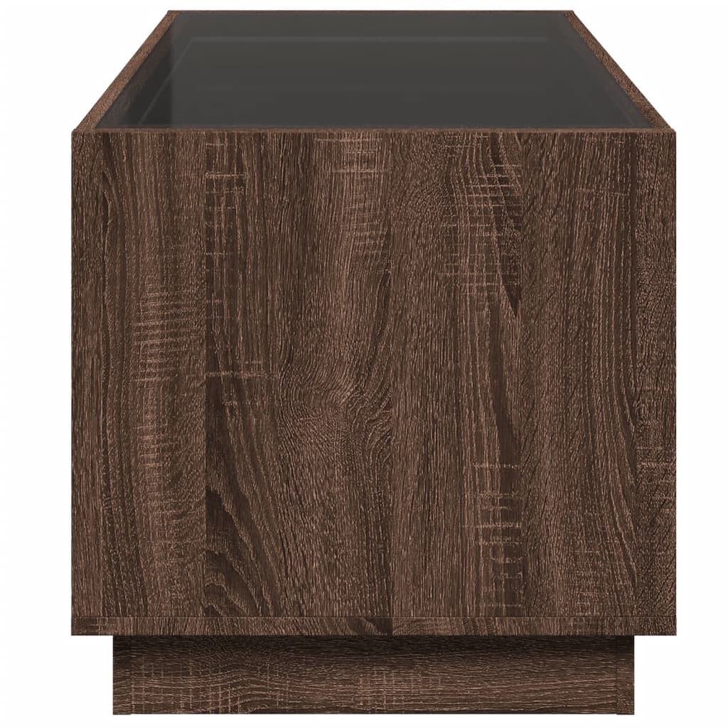 vidaXL Tavolino da Salotto con LED Infinity Rovere Marrone 70x50x50 cm
