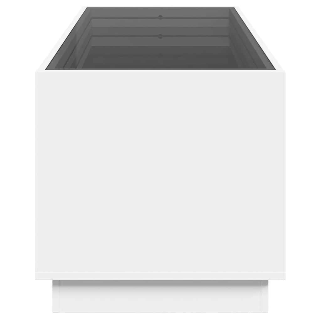 Tavolino da Salotto con LED Infinity-Tavolino da soggiorno Bianco 90x50x50 cm