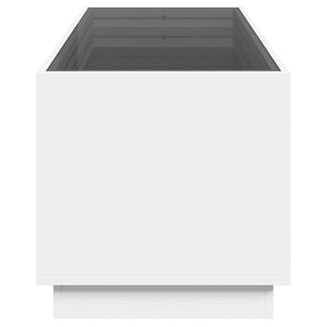 Tavolino da Salotto con LED Infinity-Tavolino da soggiorno Bianco 90x50x50 cm