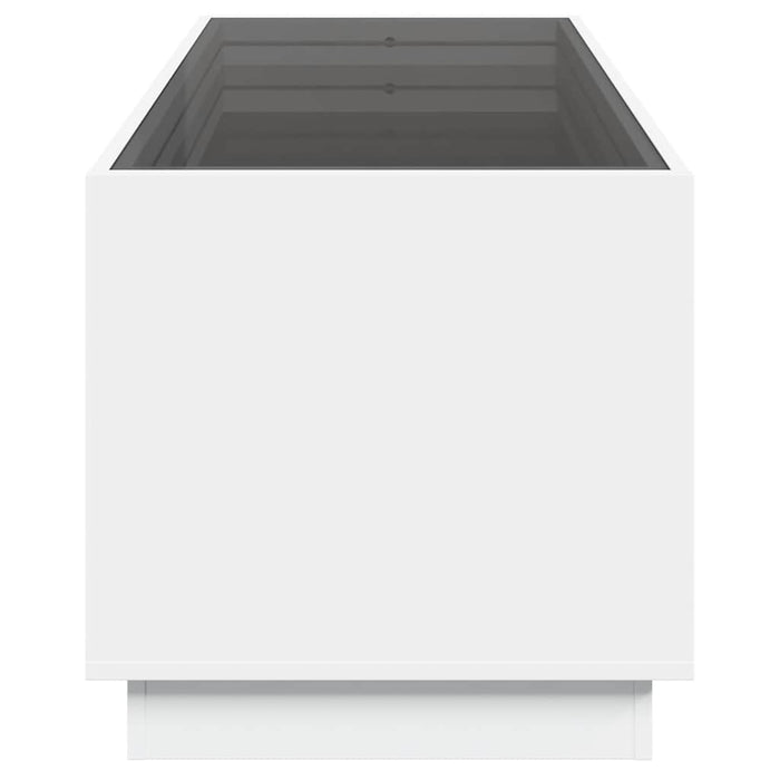 Tavolino da Salotto con LED Infinity-Tavolino da soggiorno Bianco 90x50x50 cm