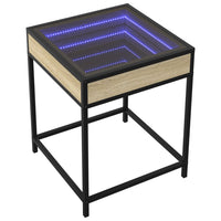 Tavolino da Salotto con LED Infinity-Tavolino da soggiorno Rovere Sonoma 40x40x51 cm 849259