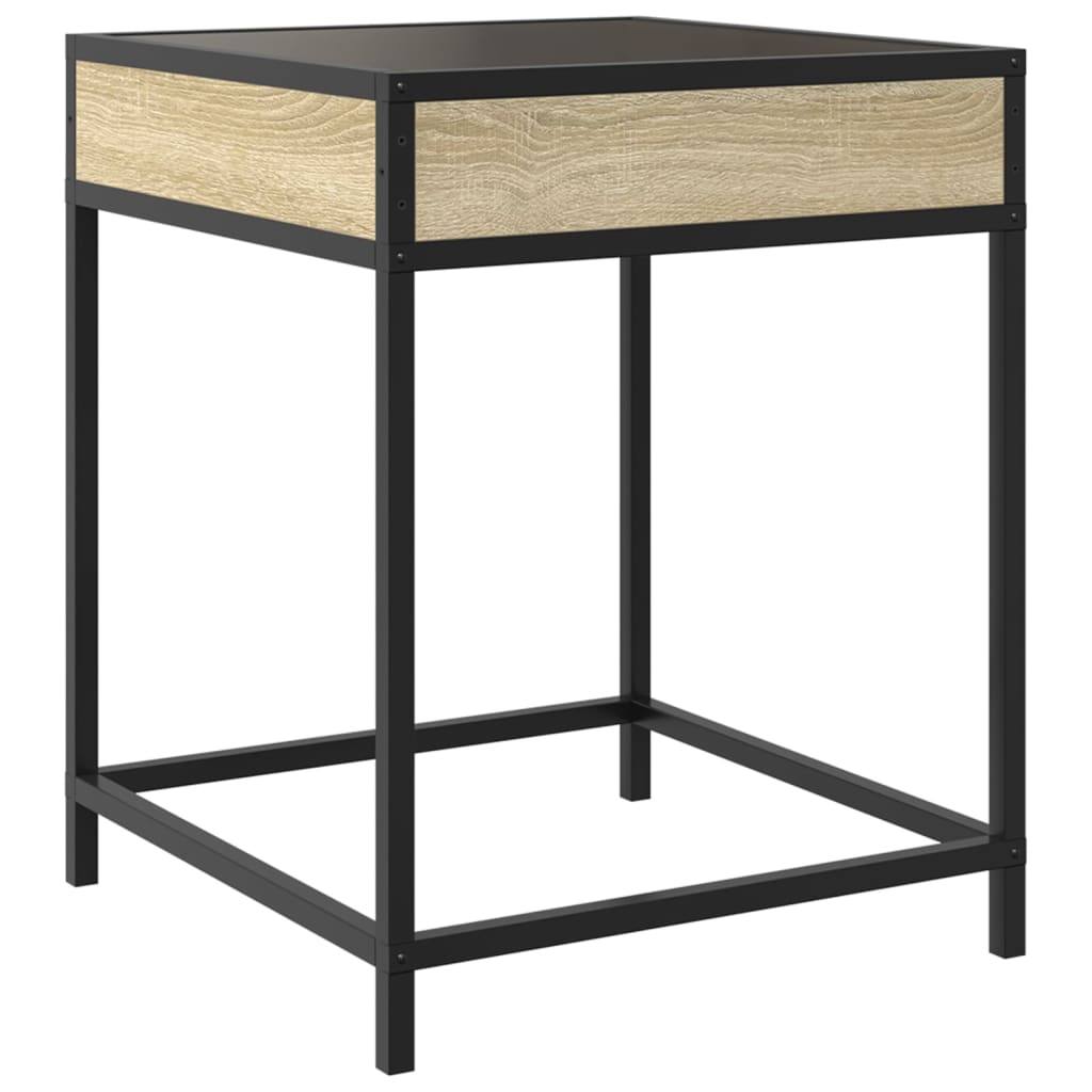 Tavolino da Salotto con LED Infinity-Tavolino da soggiorno Rovere Sonoma 40x40x51 cm 849259