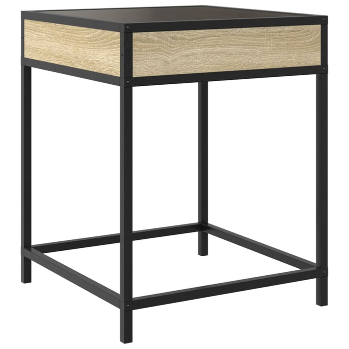 Tavolino da Salotto con LED Infinity-Tavolino da soggiorno Rovere Sonoma 40x40x51 cm 849259