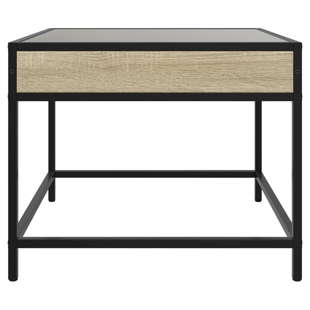 Tavolino da Salotto con LED Infinity Rovere Sonoma 50x50x41 cm 847678