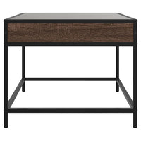 Tavolino da Salotto con LED Infinity-Tavolino da soggiorno Rovere Marrone 50x50x41 cm