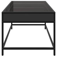 Tavolino da Salotto con LED Infinity-Tavolino da soggiorno Nero 70x50x41 cm