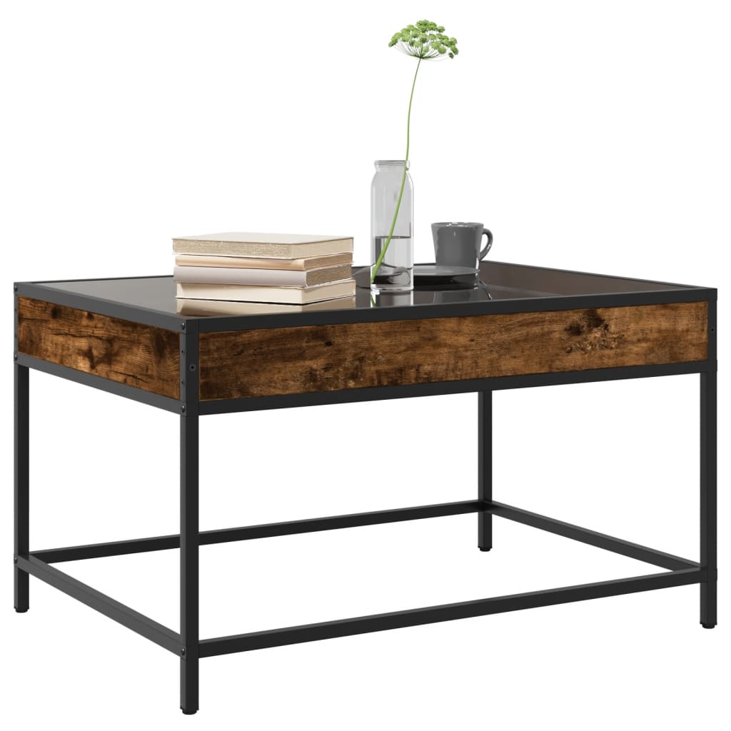 vidaXL Tavolino da Salotto con LED Infinity Rovere Fumo 70x50x41 cm