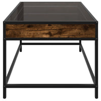 Tavolino da Salotto con LED Infinity-Tavolino da soggiorno Rovere Fumo 70x50x41 cm