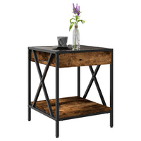 Tavolino da Salotto con LED Infinity Rovere Fumo 40x40x49 cm 847694