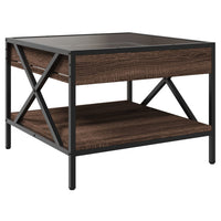 Tavolino da Salotto con LED Infinity Rovere Marrone 50x50x38 cm 847701