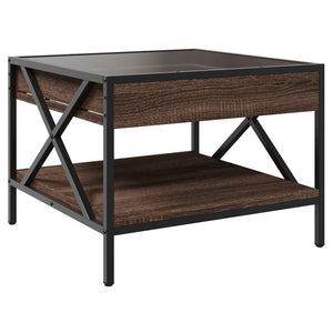 vidaXL Tavolino da Salotto con LED Infinity Rovere Marrone 50x50x38 cm