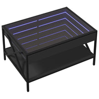 Tavolino da Salotto con LED Infinity Nero 70x50x38 cm 847702