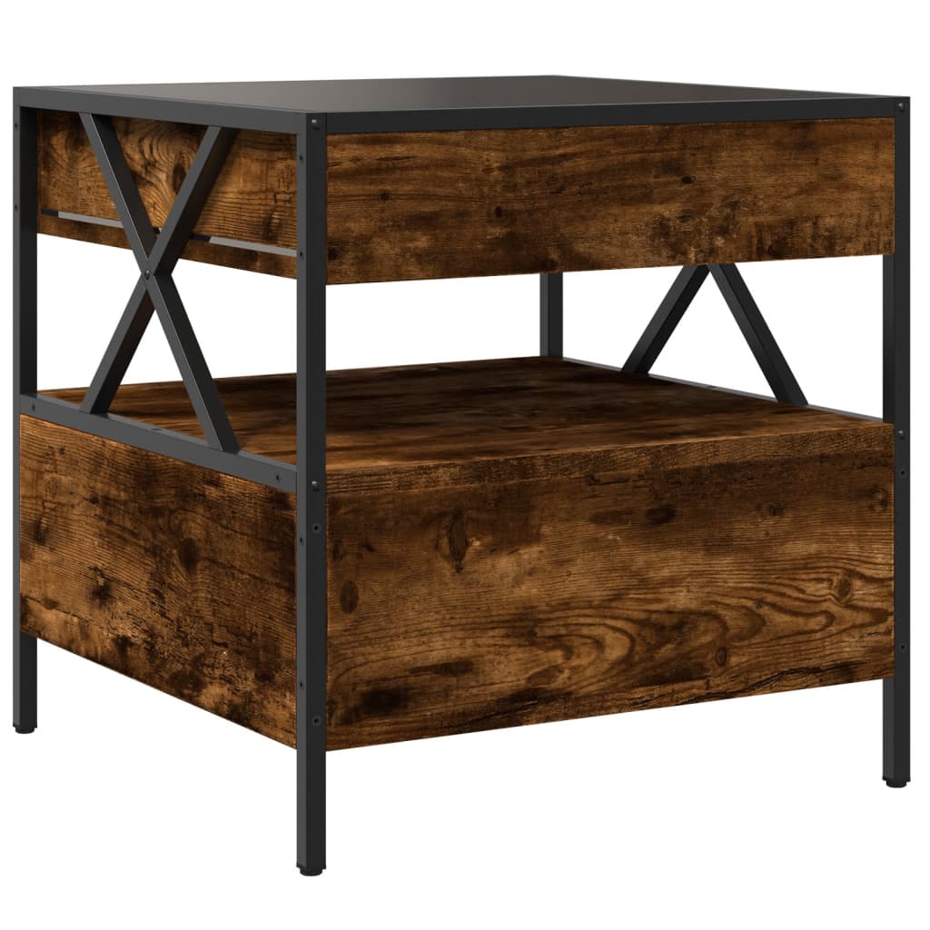 vidaXL Tavolino da Salotto con LED Infinity Rovere Fumo 50x50x51 cm