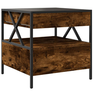 vidaXL Tavolino da Salotto con LED Infinity Rovere Fumo 50x50x51 cm