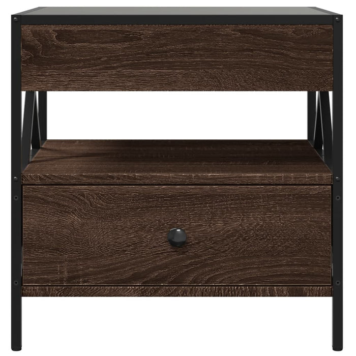 vidaXL Tavolino da Salotto con LED Infinity Rovere Marrone 50x50x51 cm