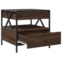 vidaXL Tavolino da Salotto con LED Infinity Rovere Marrone 50x50x51 cm