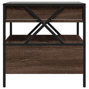 Tavolino da Salotto con LED Infinity Rovere Marrone 50x50x51 cm 847716