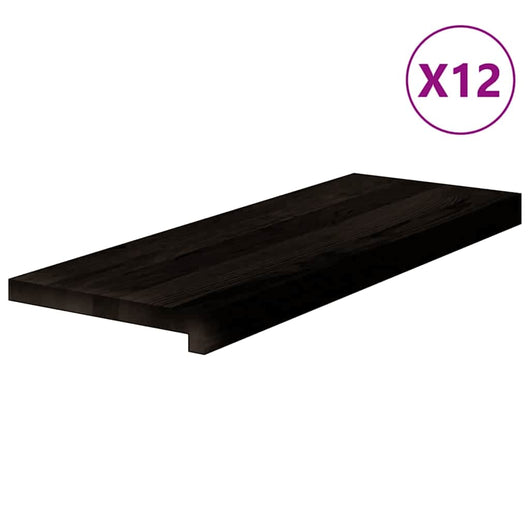 Gradini 12 pz Marrone Scuro 70x25x2 cm Legno Massello Rovere