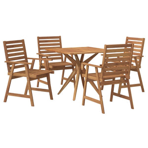 Set da Pranzo per Giardino 5 pz in Legno Massello di Acacia 3283569