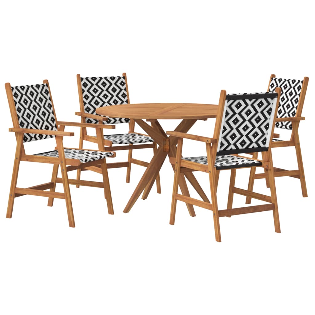 vidaXL Set da Pranzo per Giardino 5 pz in Legno Massello di Acacia