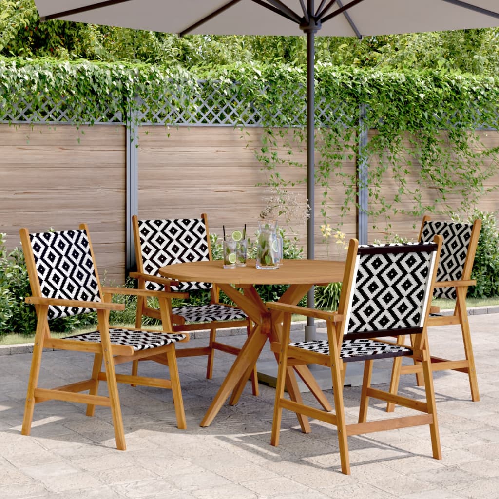 vidaXL Set da Pranzo per Giardino 5 pz in Legno Massello di Acacia
