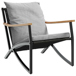 Set Mobili da Balcone 3 pz con Cuscini Nero in Acciaio 3283637