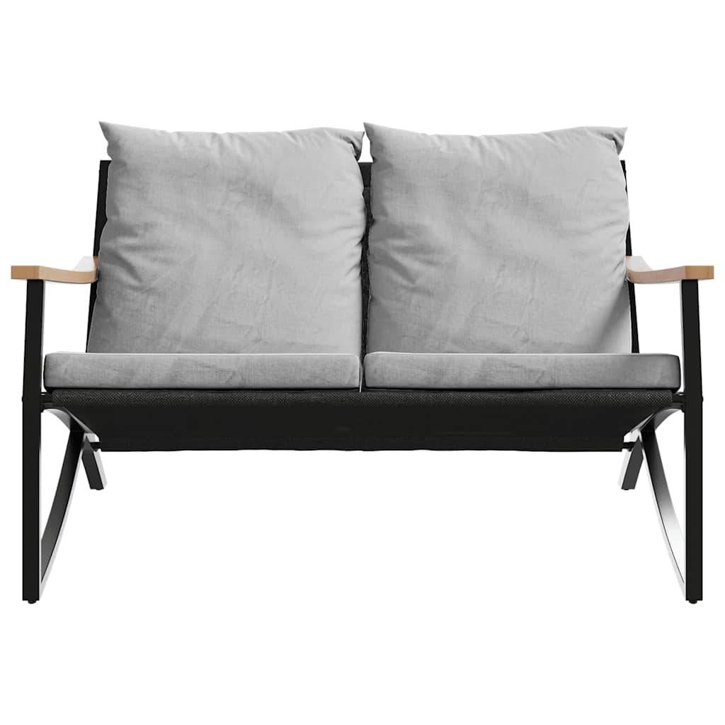 vidaXL Set Mobili da Balcone 5 pz con Cuscini Nero in Acciaio