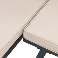 Set Panche Giardino Cuscini 3pz Nero Acciaio Verniciato Polvere