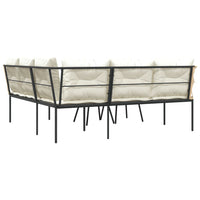 Set Divano da Giardino con Cuscini-Sofa da Giardino-Divanetto da esterno Nero Acciaio e Textilene 596596