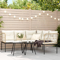 vidaXL Set Divano da Giardino con Cuscini Nero Acciaio e Textilene