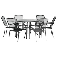 Set Sedie Giardino Impilabili 7pz Antracite Acciaio Verniciato 3283759