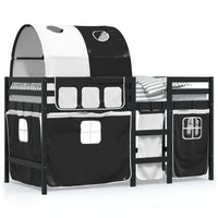 Letto a Soppalco con Tunnel Bambini Bianco e Nero 80x200cm Pinocod mxl 116482