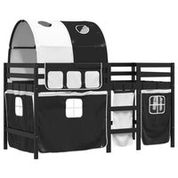 Letto a Soppalco con Tunnel Bambini Bianco e Nero 80x200cm Pinocod mxl 116482