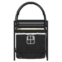 Letto a Soppalco con Tunnel Bambini Bianco e Nero 90x190cm Pino