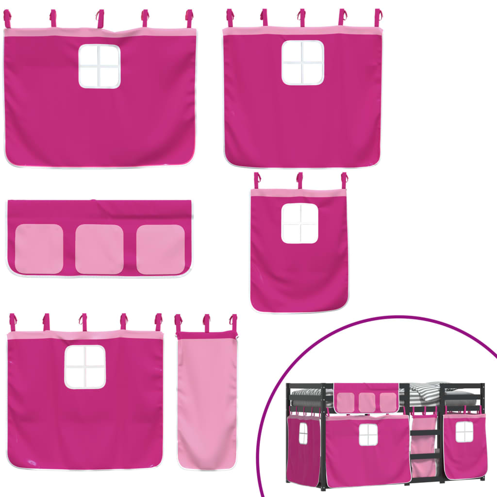 Letto a Castello senza Materasso Rosa 90x200 cm Legno di Pino 3283870