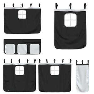 Letto a Castello senza Materasso-Struttura Letto a Castello Bianco e Nero 90x200cm in Pino 112902